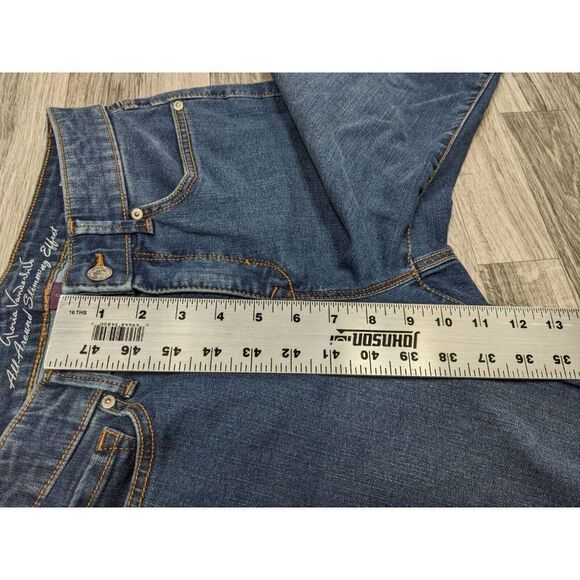 (3/$35) Gloria Vanderbilt Pockets Skimmer Slimming Denim Blue Jeans Capris - Picture 10 of 11